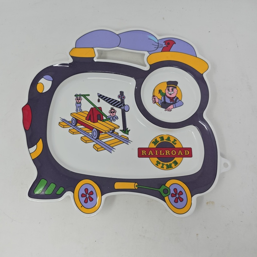 Oneida 1994 Meal Time Railroad Train Divided Plate Plastic Vintage